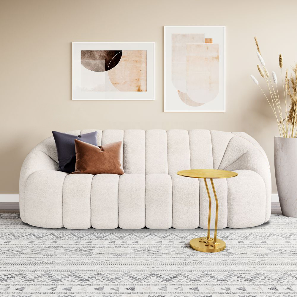 Pumpkin-shaped Shearling Compressed Sofa