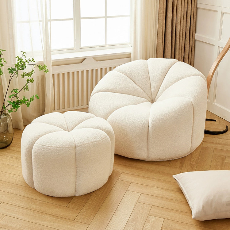 Pumpkin-shaped Shearling Compressed Sofa