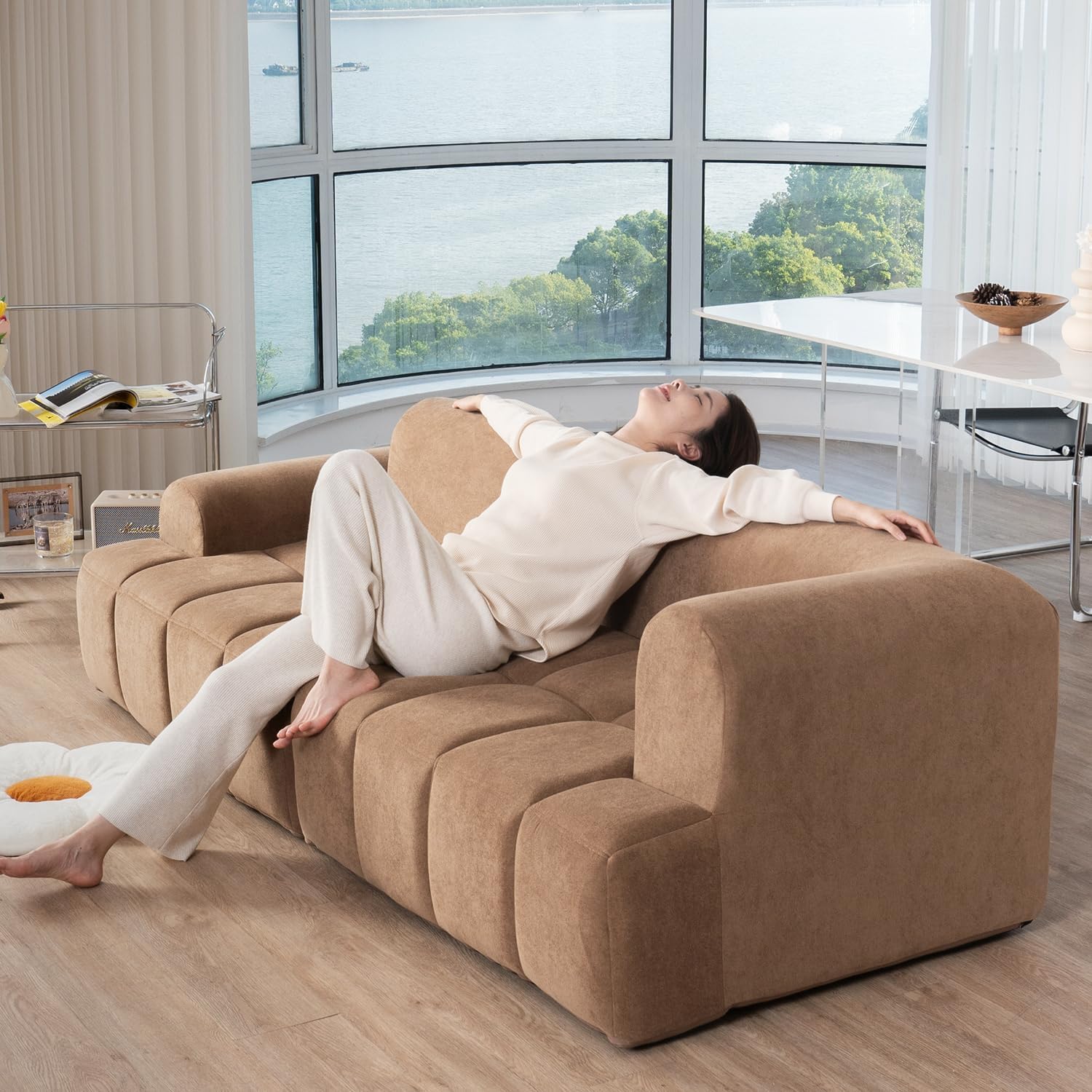 Full Foam Loveseat Compression Sofa For Apartment and Bedroom