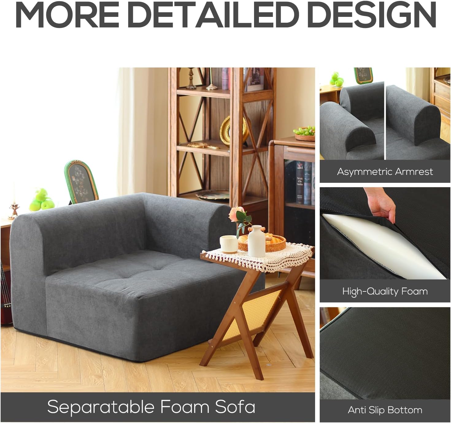 Full Foam Loveseat Compression Sofa For Apartment and Bedroom