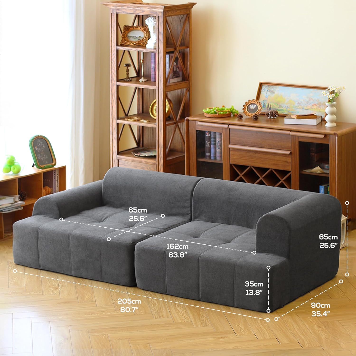 Full Foam Loveseat Compression Sofa For Apartment and Bedroom