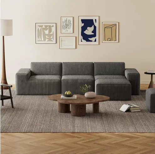 3-Seater Modular Sectional Compressed Sofa
