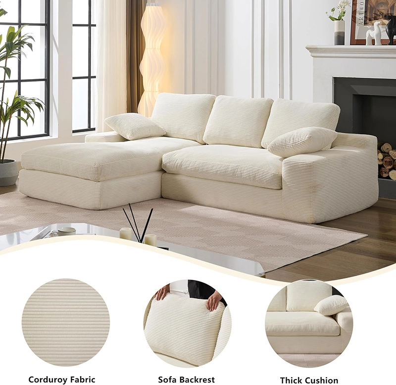 98in Living Room L Shape Modular Combination Sofa