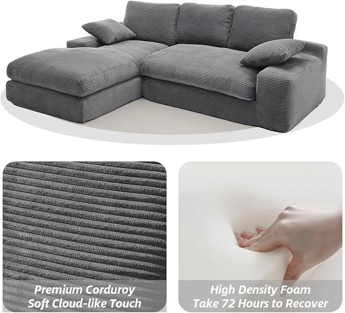 98in Living Room L Shape Modular Combination Sofa