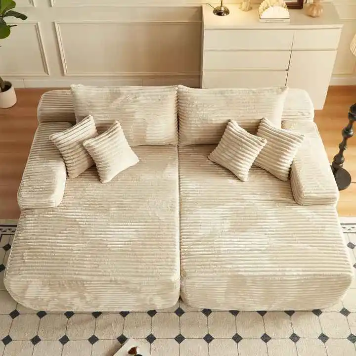 Double Oversized Foam Chaise Lounge - Bonless Sofa Bed