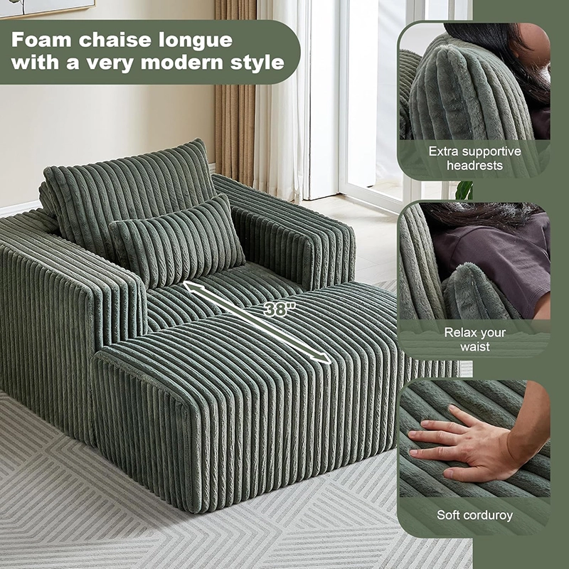 Compressed Chaise longue Chair - Single Sofa Bed with Footrest