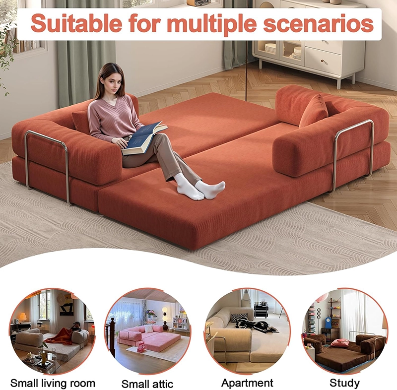 Teddy Convertible Sleeper Sofa Bed - Boneless Compression Couch in a Box