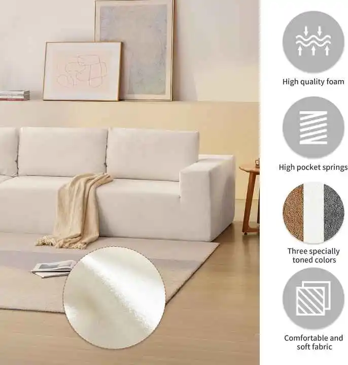 Minimalist Corner Modular Sectional Compressed Sofa