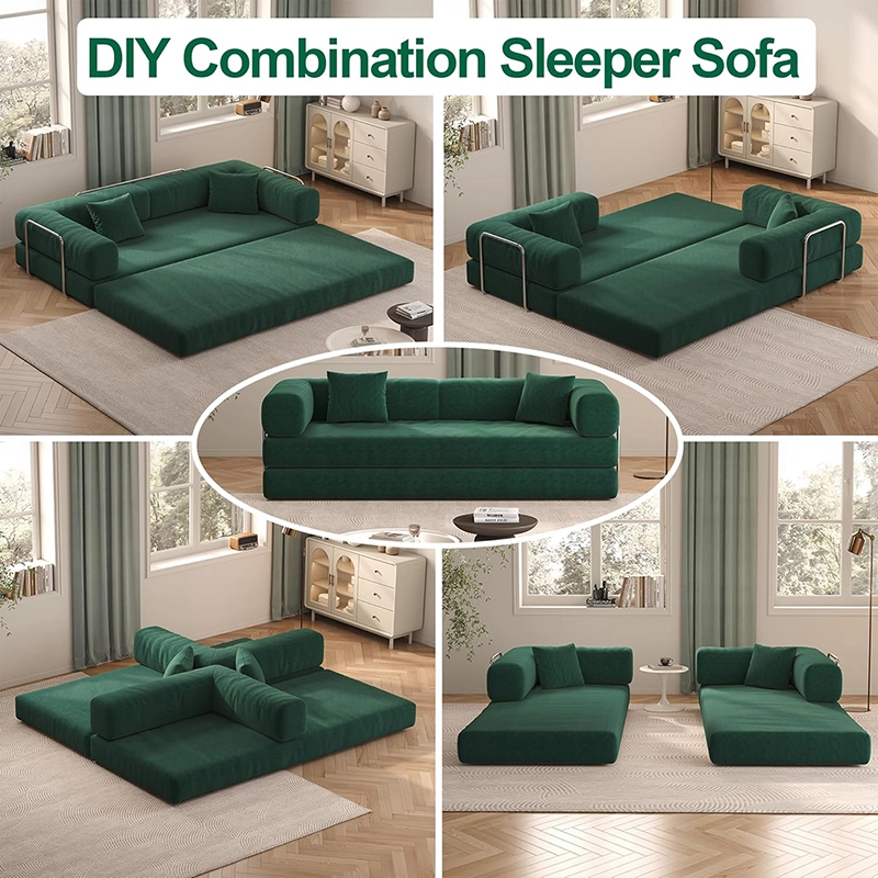 Teddy Convertible Sleeper Sofa Bed - Boneless Compression Couch in a Box