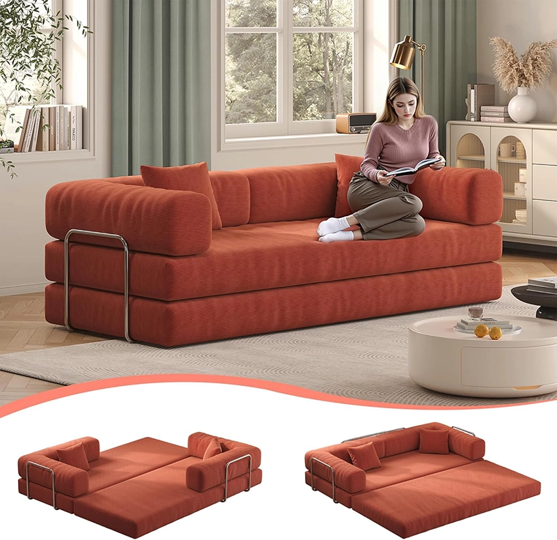 Teddy Convertible Sleeper Sofa Bed - Boneless Compression Couch in a Box