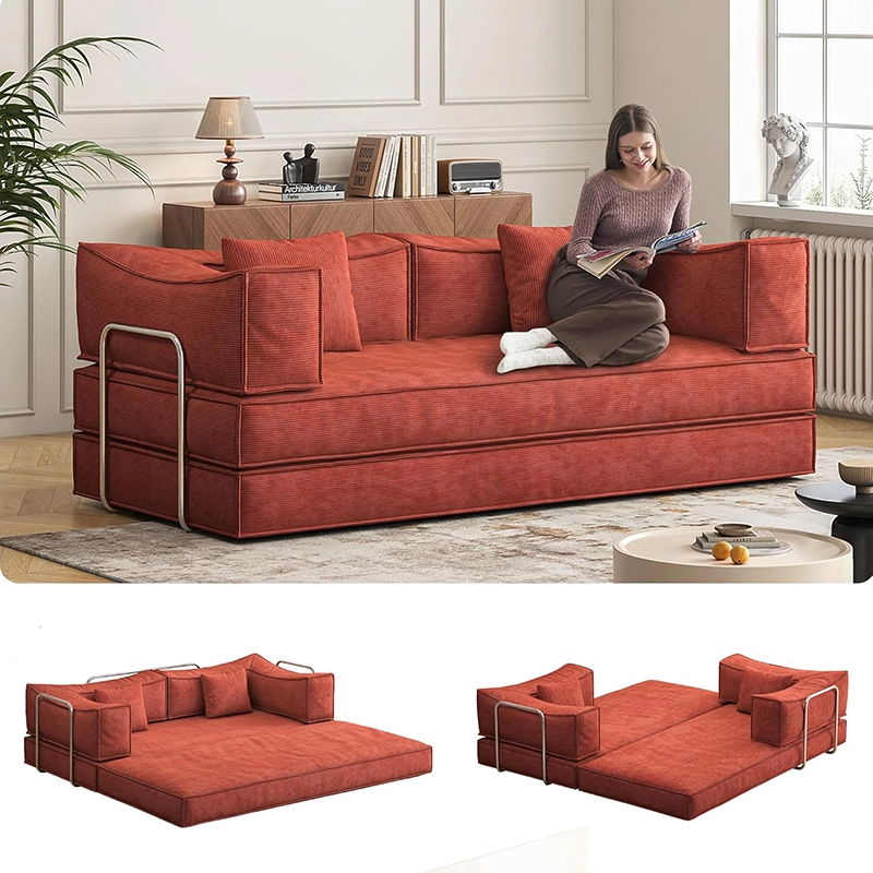3-in-1 Compression Sleeper Sofa Bed -  Folding Floor Couch