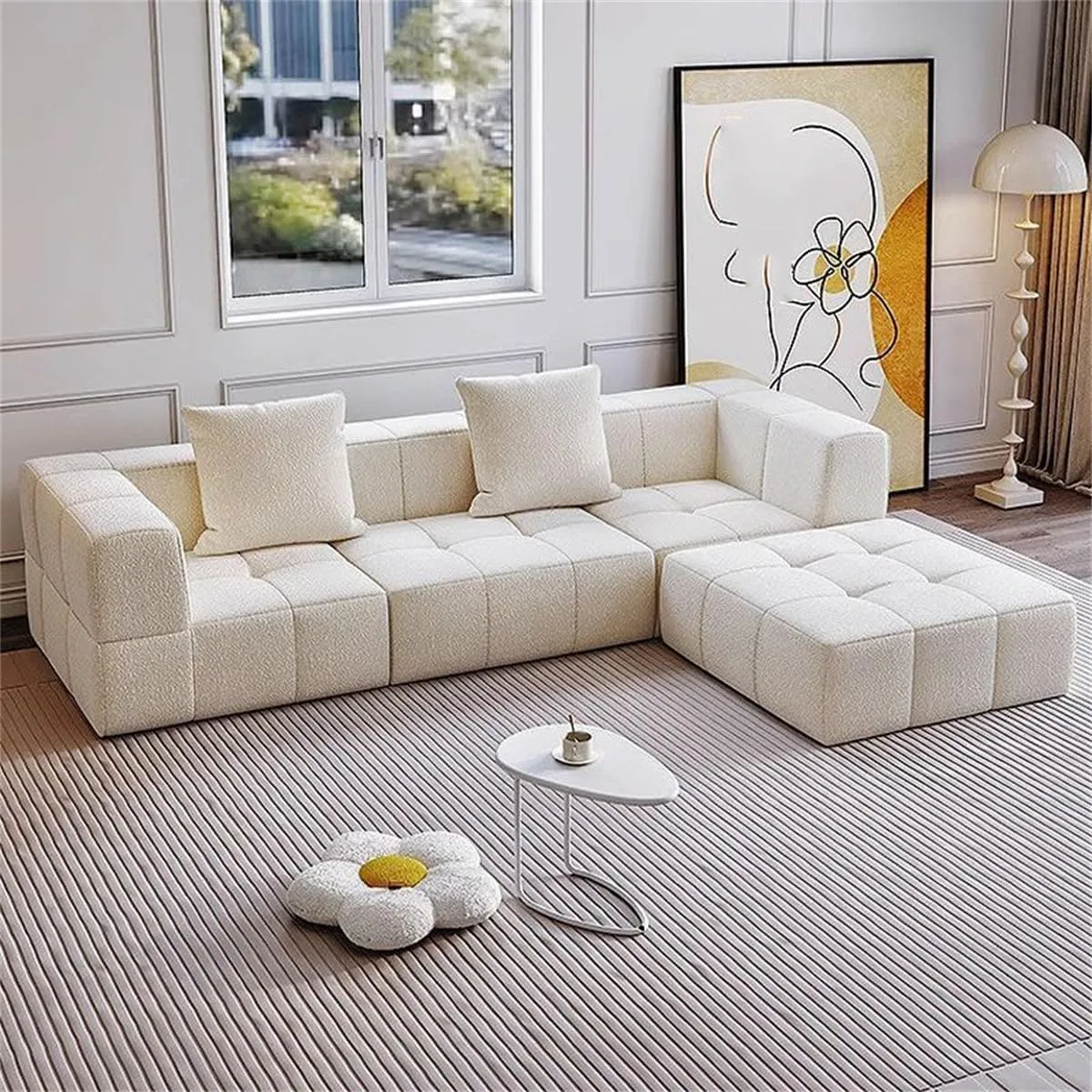 Waffo Boneless Foam Couch with Compressed Packing in a Box