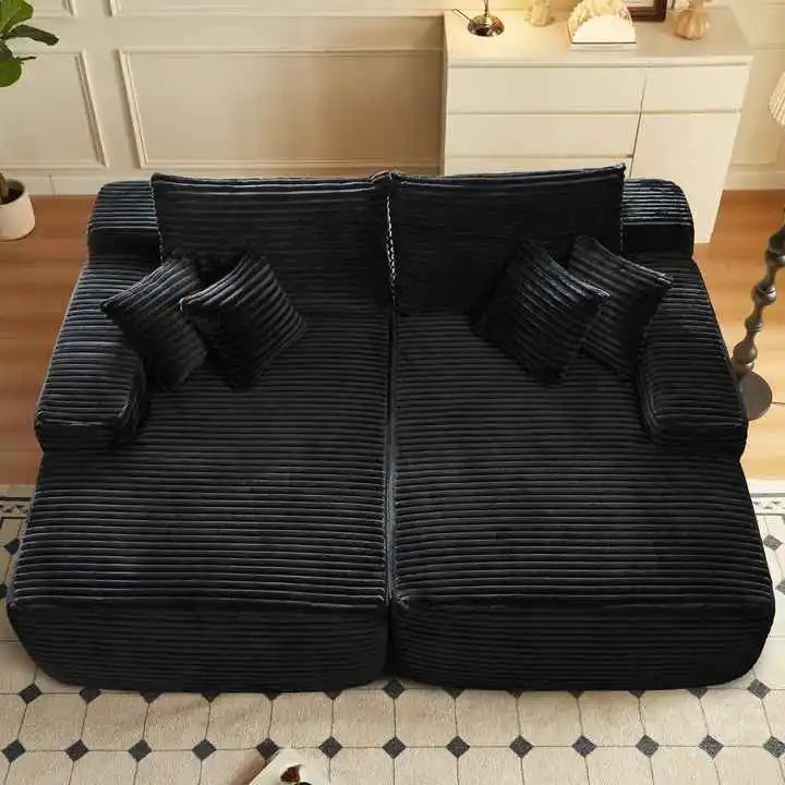 Double Oversized Chaise Lounge - Bonless Sleeping Sofa Bed