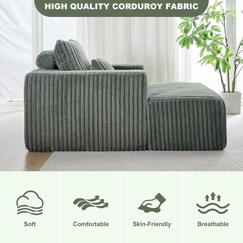 Compressed Chaise longue Chair - Single Sofa Bed with Footrest