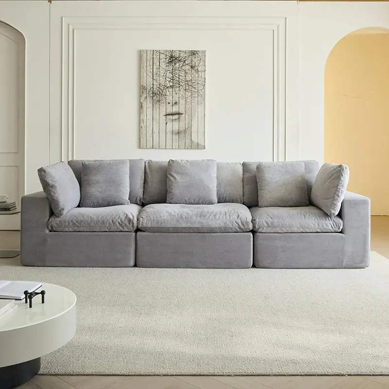 French Style Cloud Modular Sectional Compression Sofa