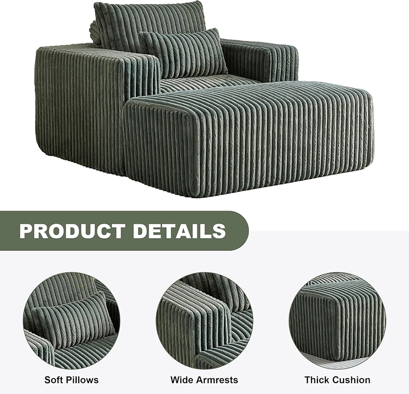 Compressed Chaise longue Chair - Single Sofa Bed with Footrest