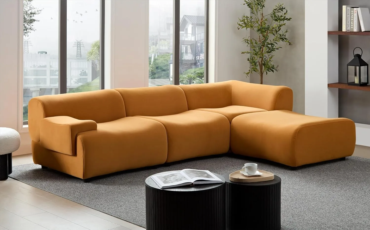 Modern Stylish Curved Compression Couch in Box