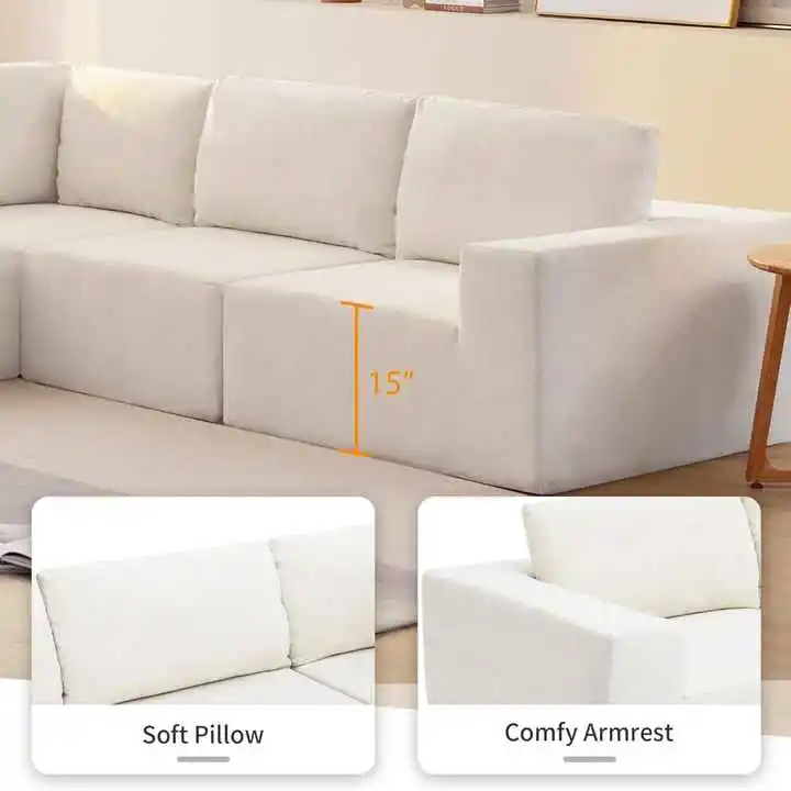 Minimalist Corner Modular Sectional Compressed Sofa