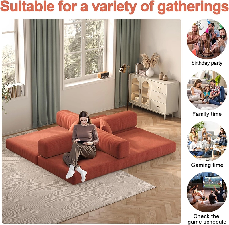 Teddy Convertible Sleeper Sofa Bed - Boneless Compression Couch in a Box