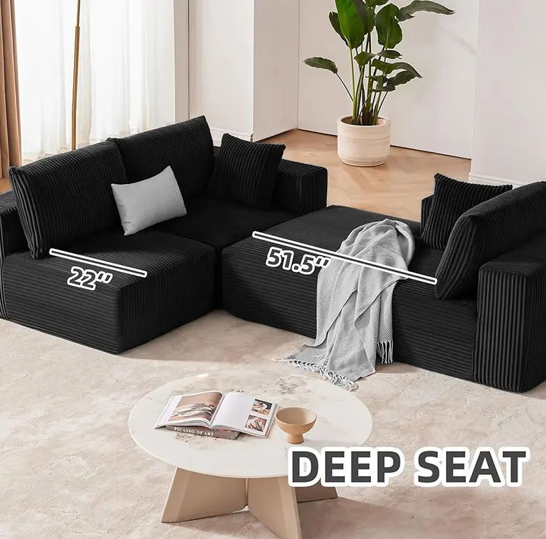 108" L-Shape Cloud Modular Sectional Sofa with Chaise