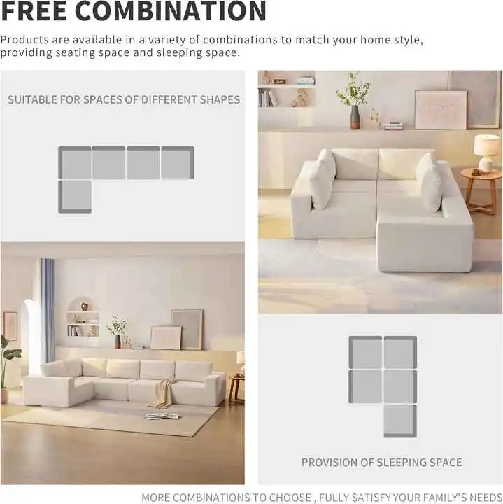 Minimalist Corner Modular Sectional Compressed Sofa