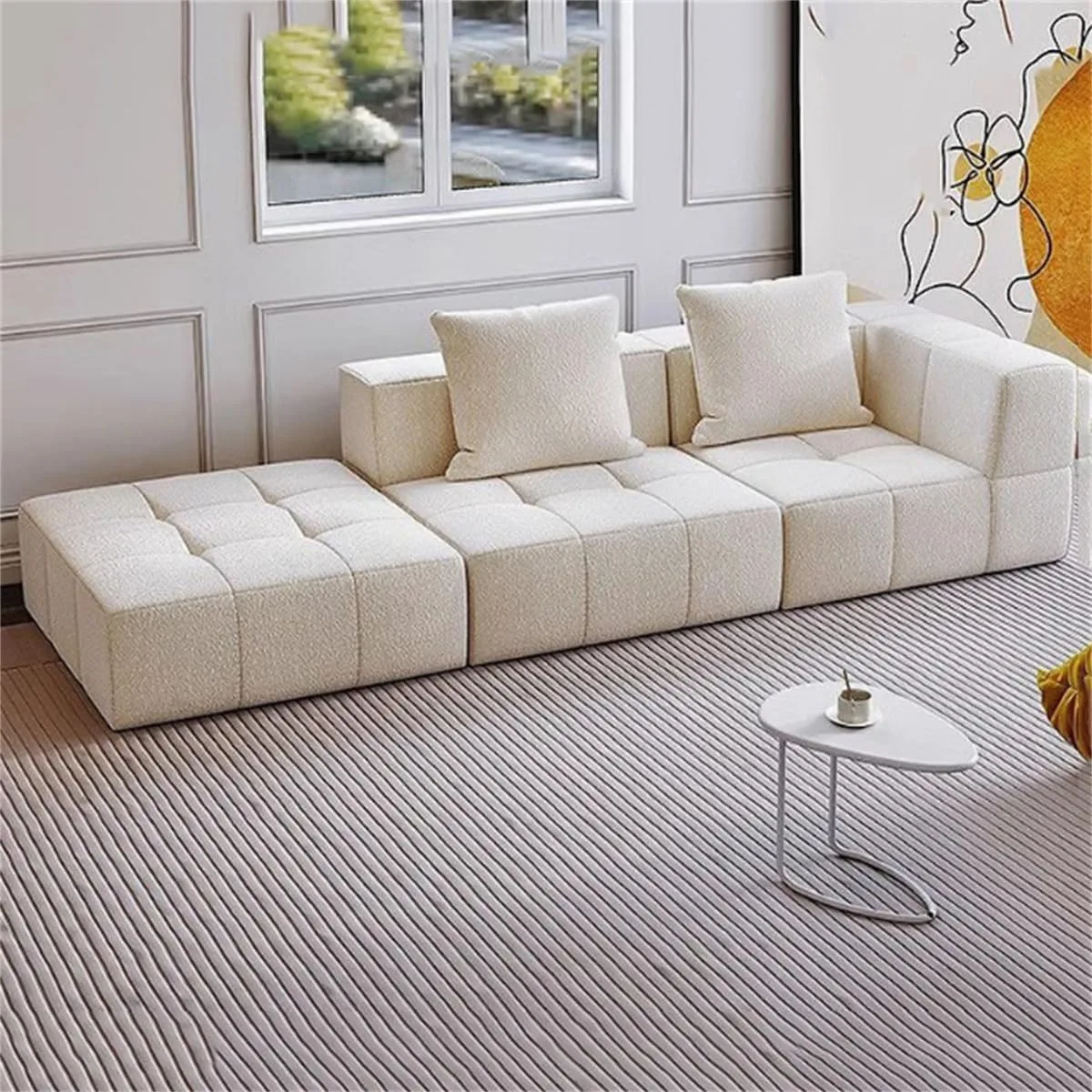 Waffo Boneless Foam Couch with Compressed Packing in a Box