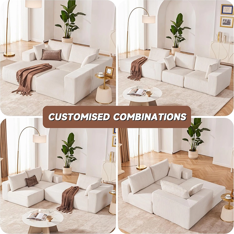 108" L-Shape Cloud Modular Sectional Sofa with Chaise