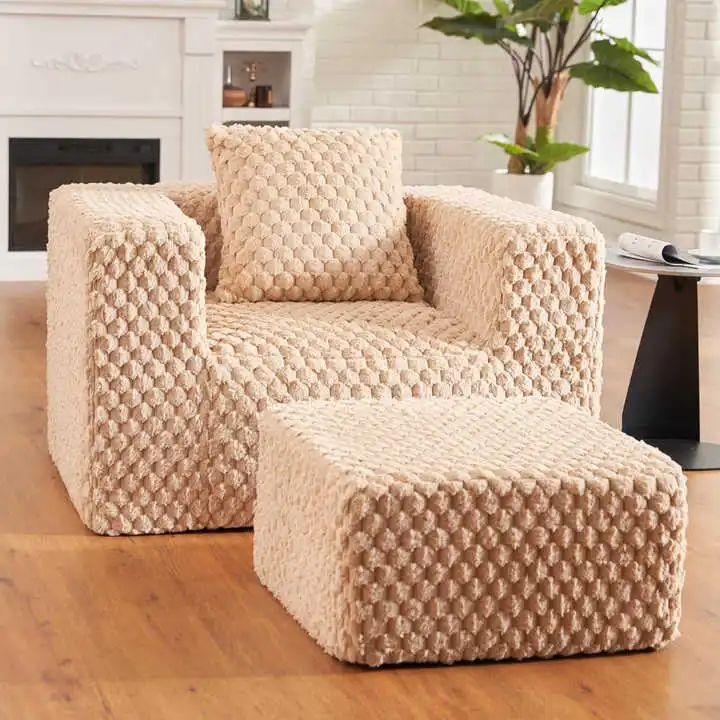 Single Foam Couch with Ottoman For Hotel Bedroom Apartment