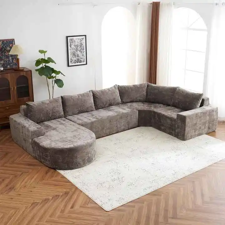 141.7 inch U-shape Modular Combination Compression Sofa