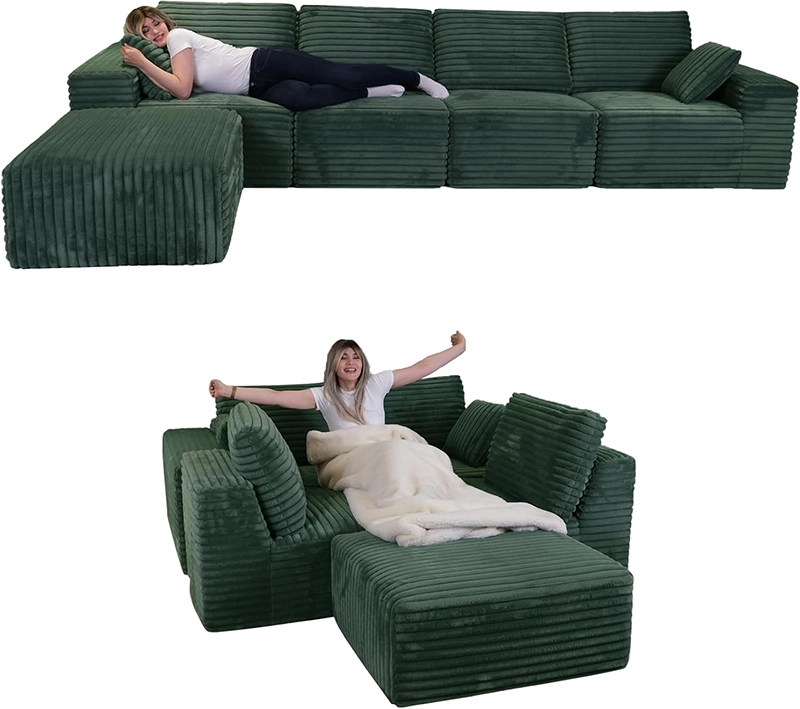 146-inch Oversized U Shape Modular Compression Sofa