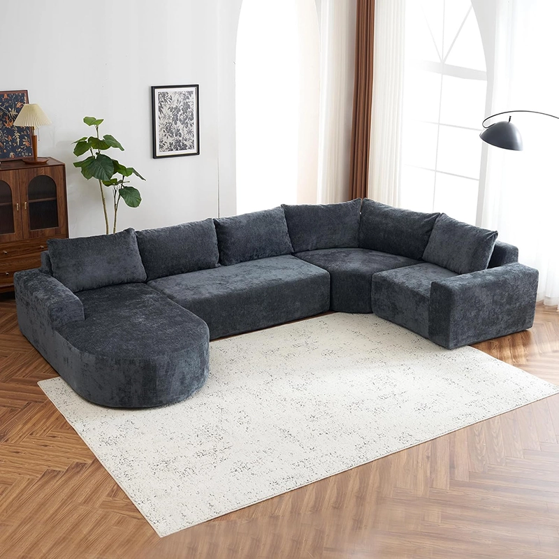 141.7 inch U-shape Modular Combination Compression Sofa