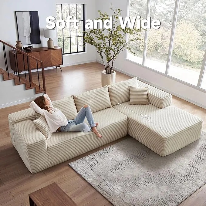 106in L-Shape Modular Combination Sponge Sofa