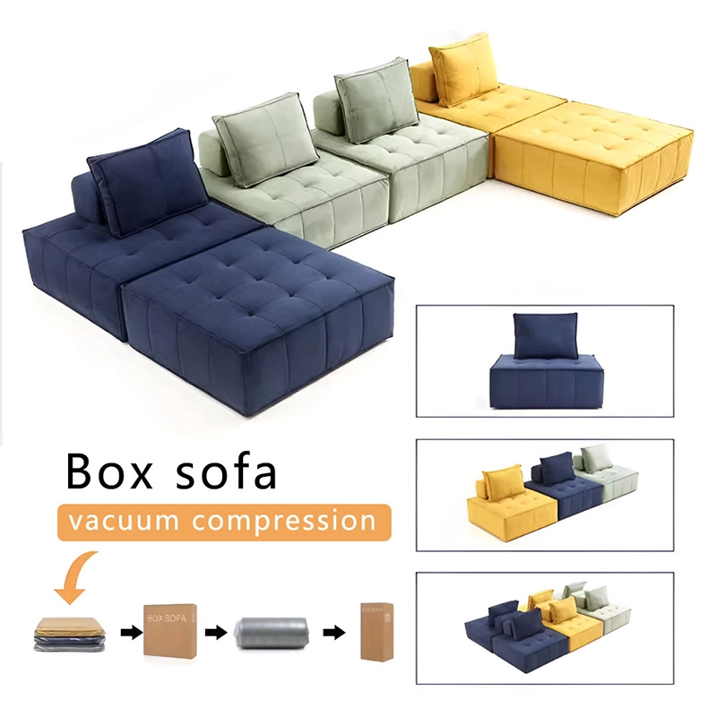 Modular Combination Upholstered Compressible Sofa