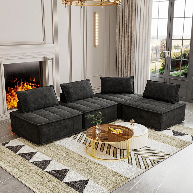 Modular Combination Upholstered Compressible Sofa