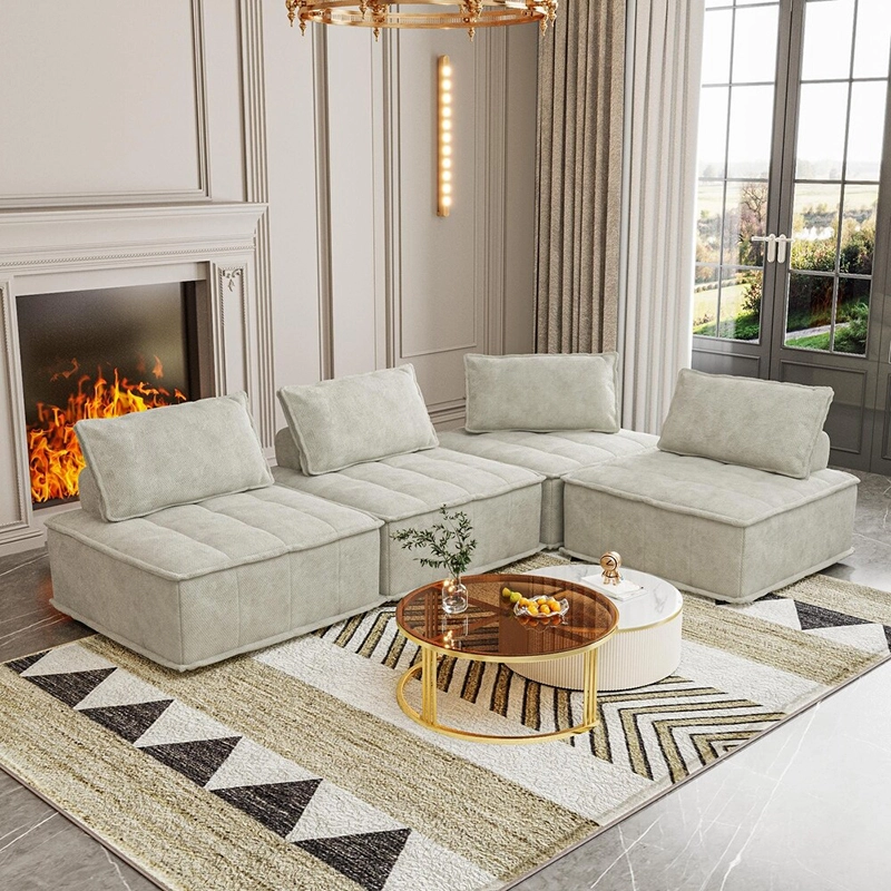 Modular Combination Upholstered Compressible Sofa