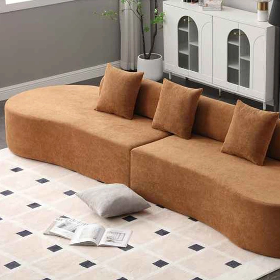 Curved Sectional Couch For Living Room, Apartment and Bedroom