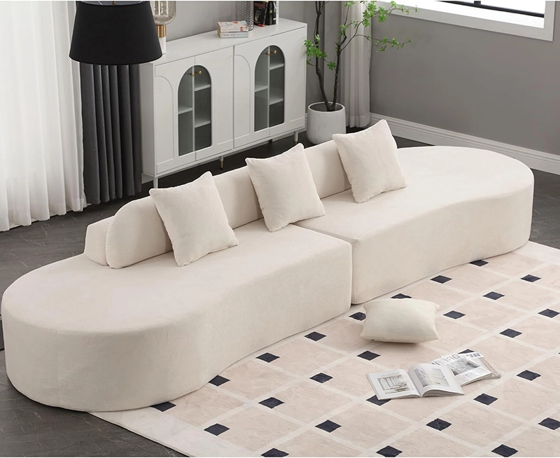 Curved Sectional Couch For Living Room, Apartment and Bedroom