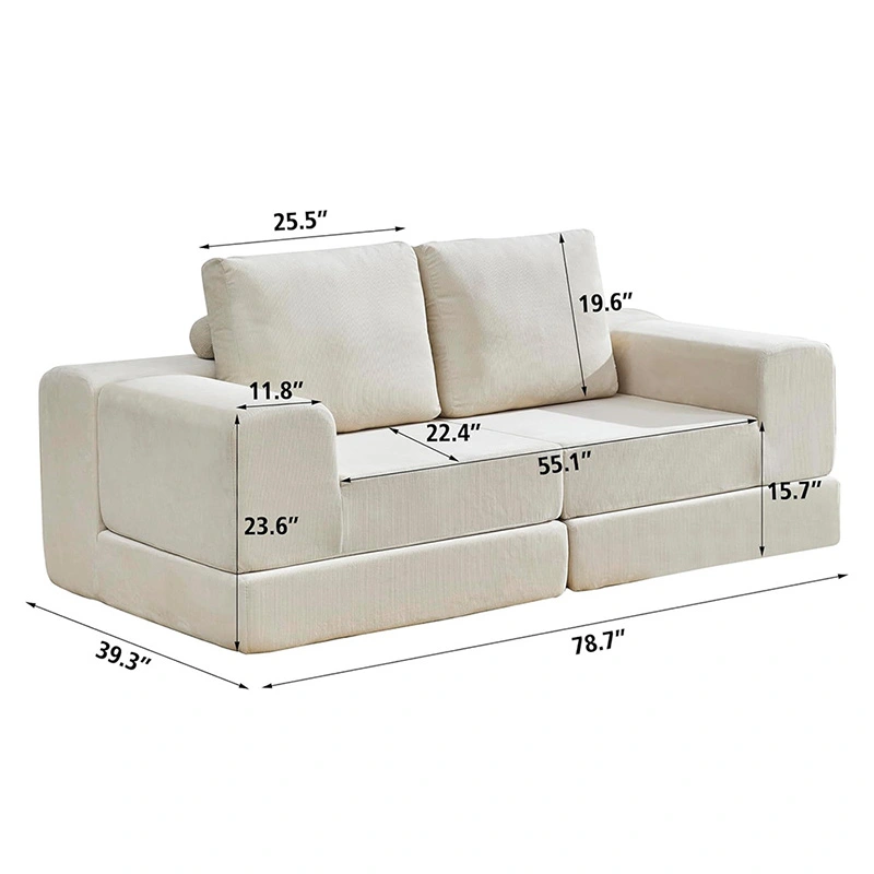 Versatile Modular Sectional Loverseat Sofa Bed