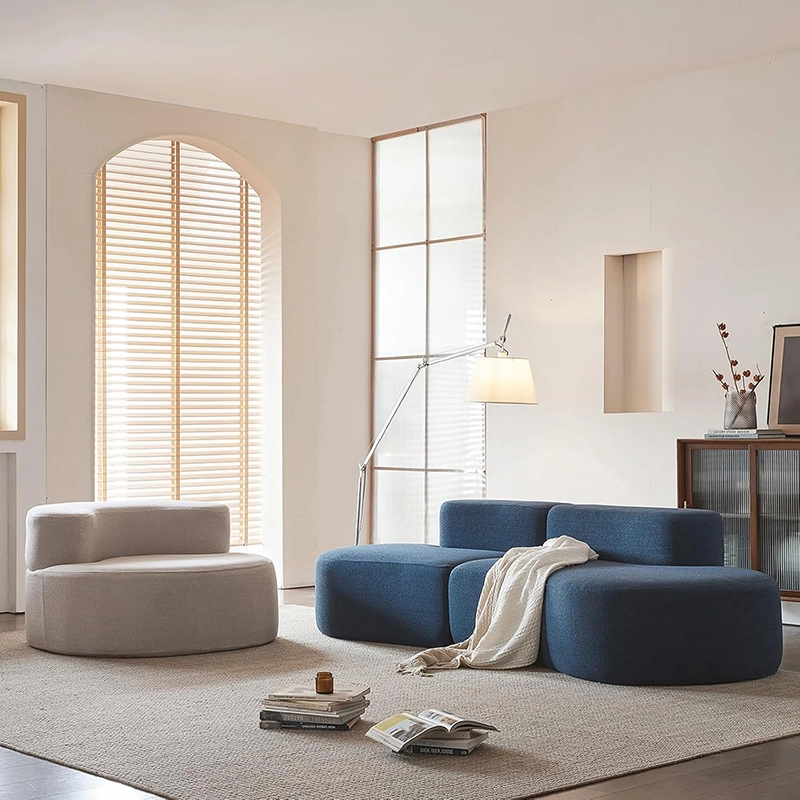 Luxury Modern Curved Sectional Sofa With Compressible Foam