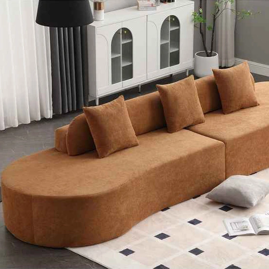 Curved Sectional Couch For Living Room, Apartment and Bedroom