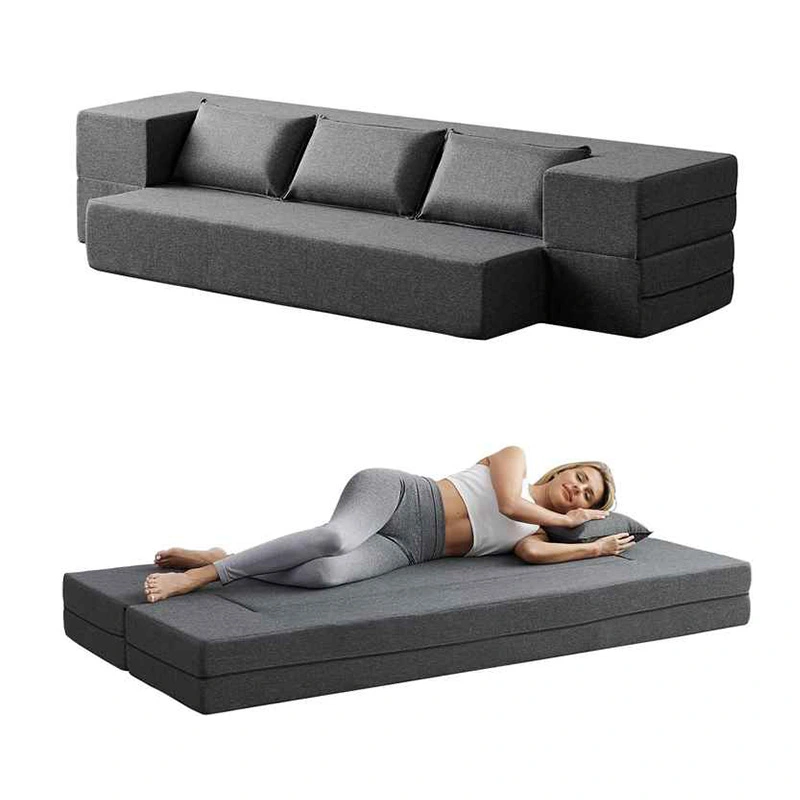 Custom Convertible Floor Sofa Bed & Futon Couch with High Density Compressed Foam