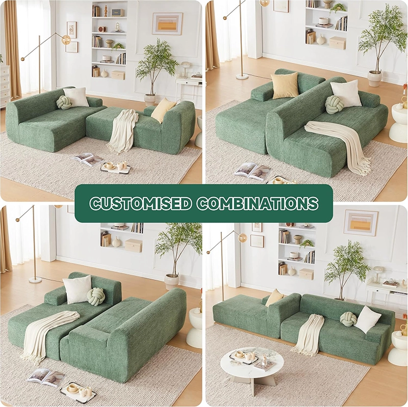 107 inch Living Room Modular Compression Sofa With L Shaped Chaise