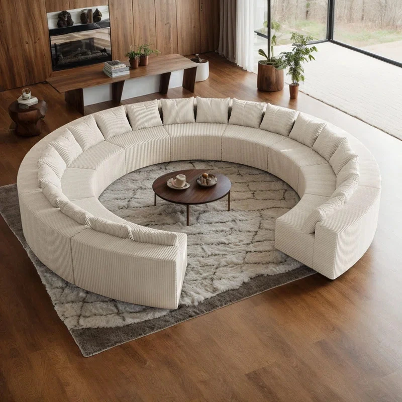 Curved Diy Combination Compressed Sofa for Living Room, Villa and Family Gathering