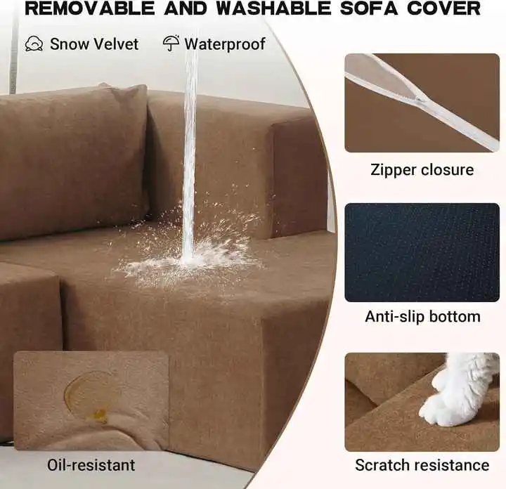 L Shape Modular Vacuum Compressible Sofa | Space-Saving Furniture