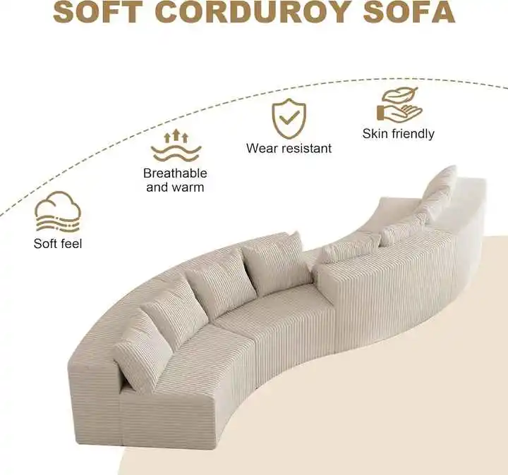 Curved Diy Combination Compressed Sofa for Living Room, Villa and Family Gathering