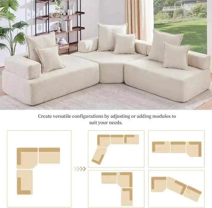 Oversized Minimalist Cloud Modular Compressed Sofa