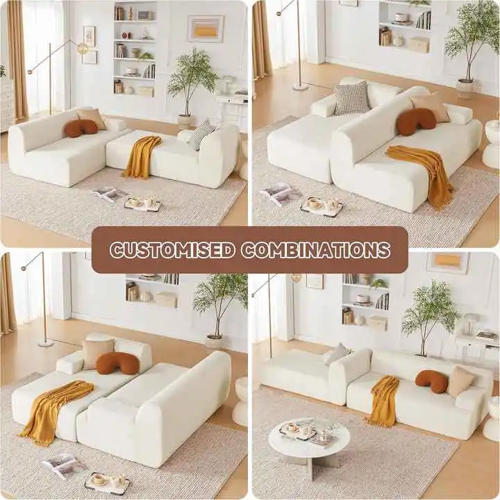 107 inch Living Room Modular Compression Sofa With L Shaped Chaise