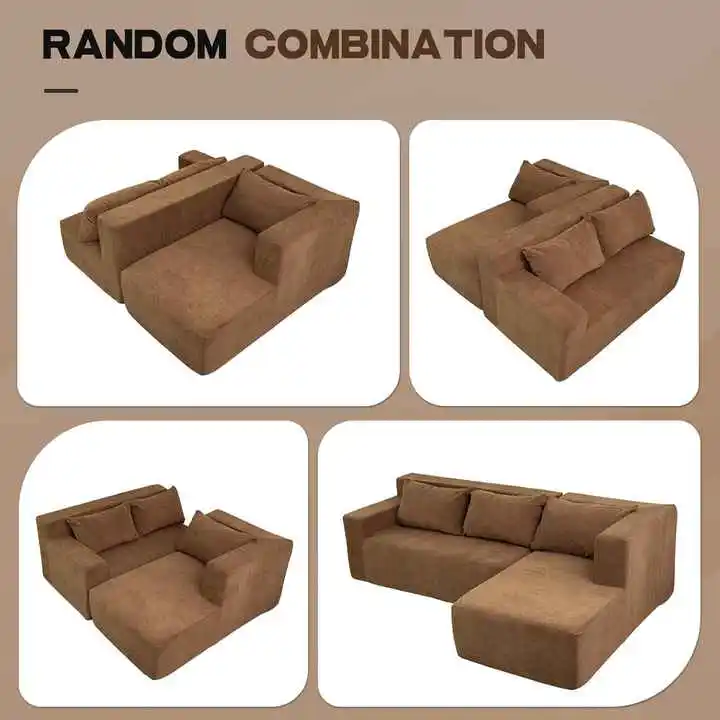 L Shape Modular Vacuum Compressible Sofa | Space-Saving Furniture