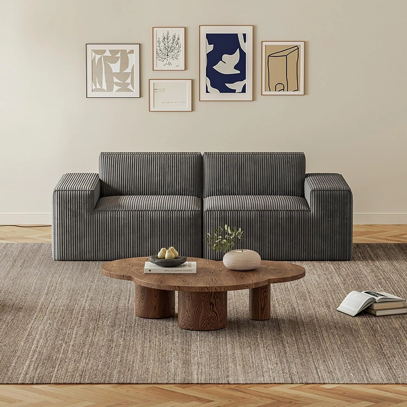 2-Seater Minimalist Modular Foam Compression Sofa