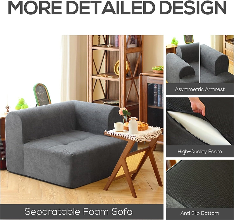 Full Foam Loveseat Compression Sofa For Apartment and Bedroom